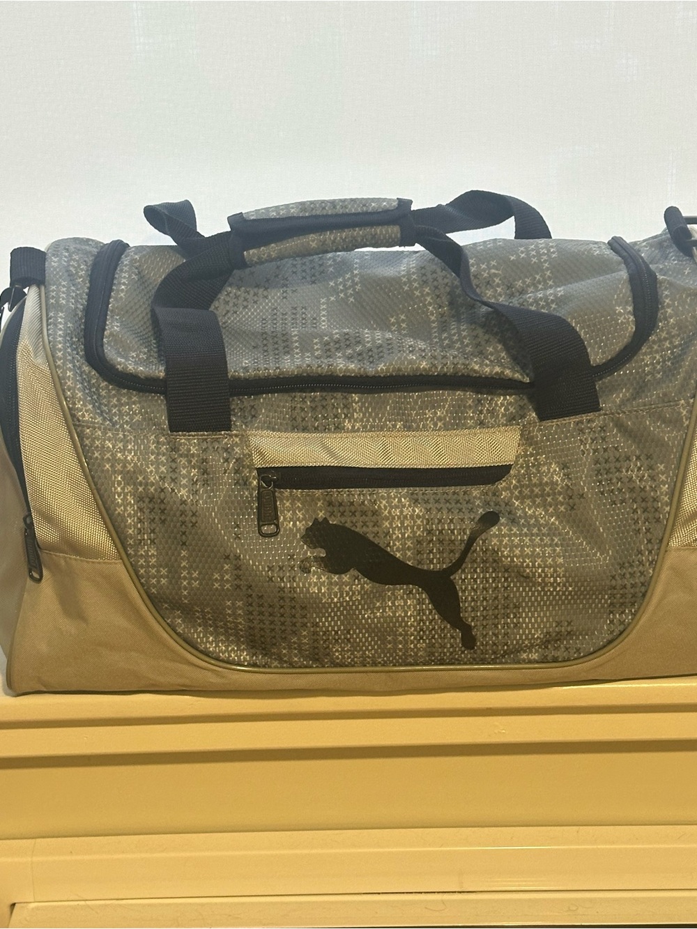 Puma Gray and Tan Men's Sport Duffel Bag